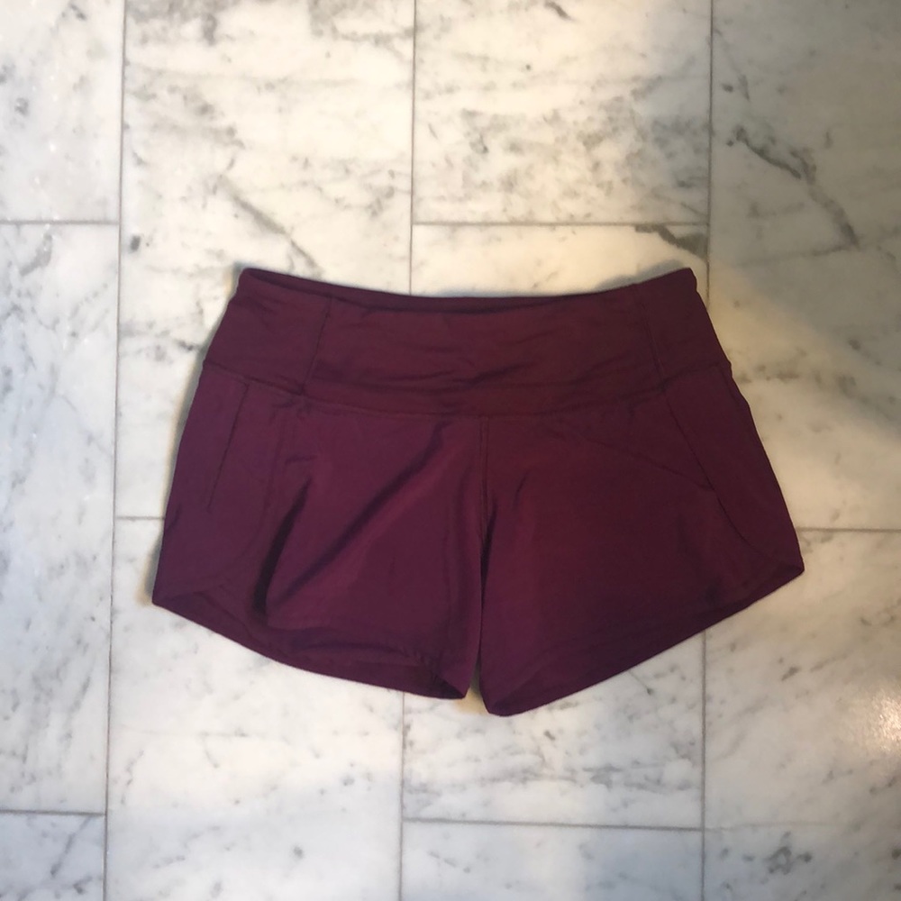 Maroon Lululemon shorts